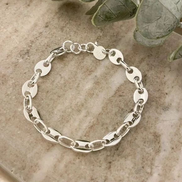 925 Sterling Silver Dainty Chain Bracelet Stackable Chain Bracelet - Picture 4 of 6